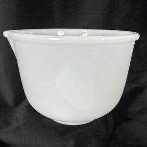 Vintage Glasbake for Sunbeam Milk Glass Mixing Bowl White Spout Made in USA 7in